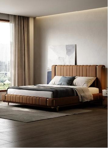 Luxury leather bed